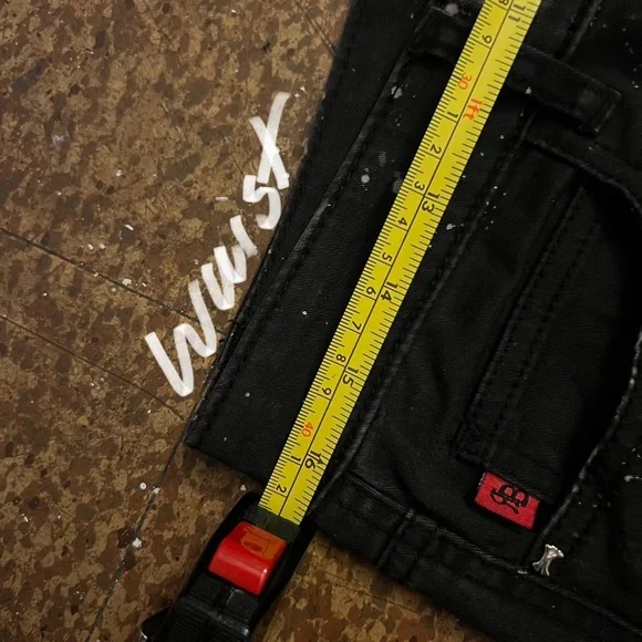 Royal Bones Distressed and Splatter Print Black Skinny Jeans - Picture 11 of 12